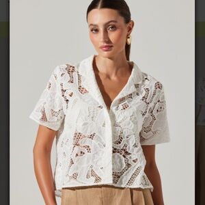 ASTR the Label Tourist Lace Short Sleeve Top